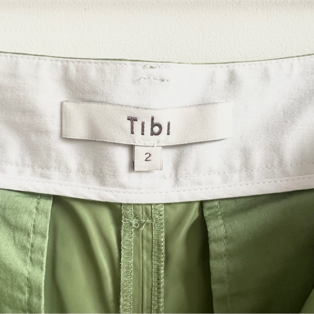 Tibi matcha green Italian sporty nylon pleated balloon trouser pants - Picture 5 of 11